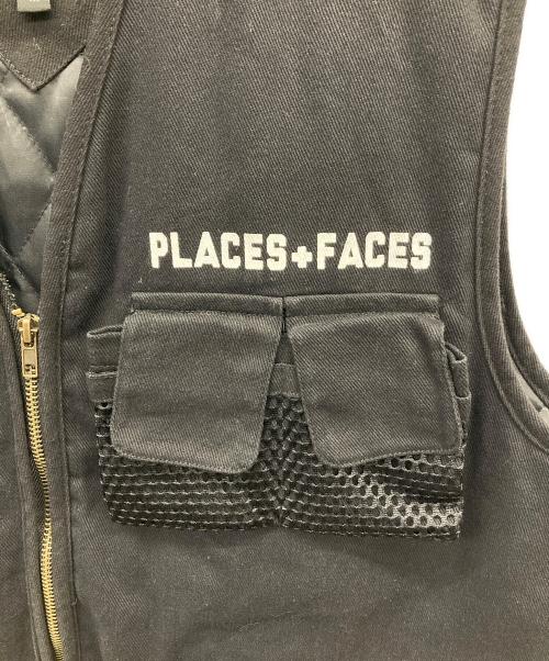 PLACES+FACES（プレイセス＋フェイセス）PLACES+FACES (プレイセス＋フェイセス) フィッシングベスト ブラック サイズ:Mの古着・服飾アイテム