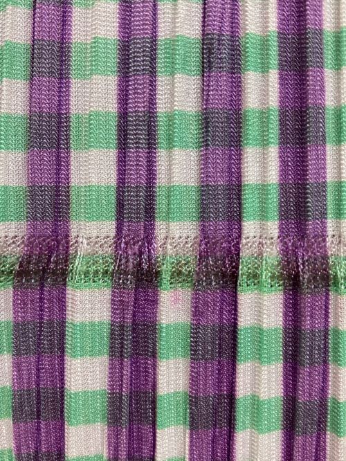 PLEATS PLEASE（プリーツプリーズ）PLEATS PLEASE (プリーツプリーズ) プリーツノースリーブワンピース ホワイト×グリーン サイズ:3の古着・服飾アイテム