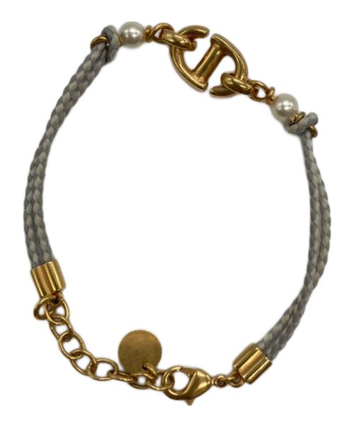 Christian Dior（クリスチャン ディオール）Christian Dior (クリスチャン ディオール) CD NAVY パールブレスレット ゴールドの古着・服飾アイテム