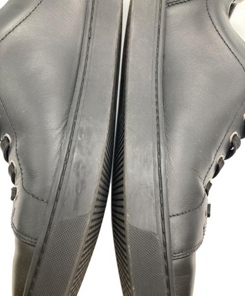 DOLCE & GABBANA（ドルチェ＆ガッバーナ）DOLCE & GABBANA (ドルチェ＆ガッバーナ) ハートDGロゴワッペンレザースニーカー ブラック サイズ:7 1/2の古着・服飾アイテム