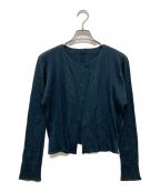 PLEATS PLEASEプリーツプリーズ）の古着「カーディガン」｜ネイビー×グリーン