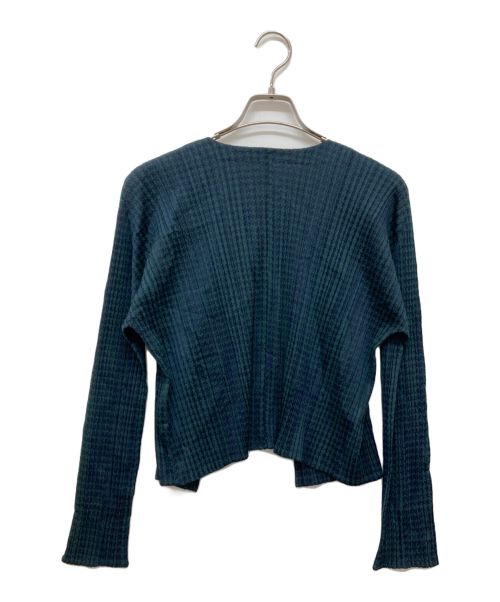PLEATS PLEASE（プリーツプリーズ）PLEATS PLEASE (プリーツプリーズ) カーディガン ネイビー×グリーン サイズ:3の古着・服飾アイテム