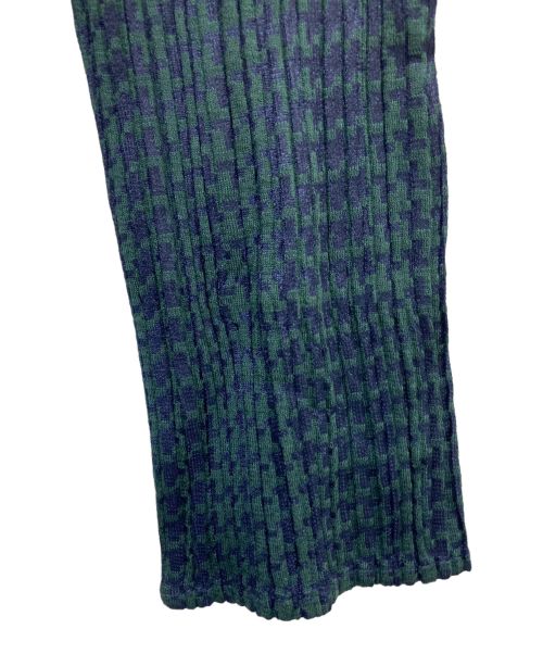 PLEATS PLEASE（プリーツプリーズ）PLEATS PLEASE (プリーツプリーズ) カーディガン ネイビー×グリーン サイズ:3の古着・服飾アイテム