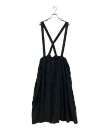 nest Robe（ネストローブ）の古着「サスペンダーリネンスカート/リネンスカート/スカート/サスペンダースカート」｜ブラック