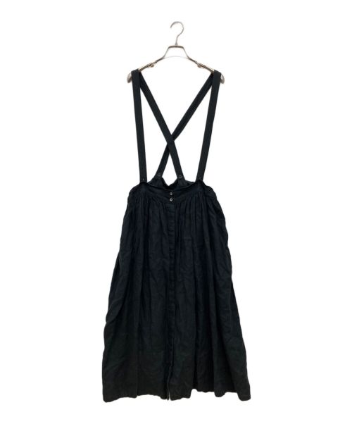 nest Robe（ネストローブ）nest Robe (ネストローブ) サスペンダーリネンスカート/リネンスカート/スカート/サスペンダースカート ブラック サイズ:FREEの古着・服飾アイテム