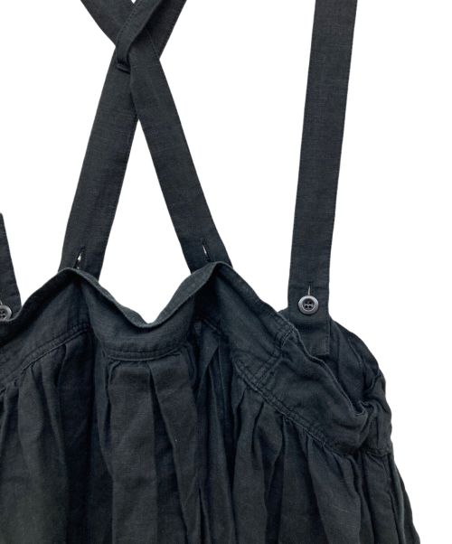 nest Robe（ネストローブ）nest Robe (ネストローブ) サスペンダーリネンスカート/リネンスカート/スカート/サスペンダースカート ブラック サイズ:FREEの古着・服飾アイテム