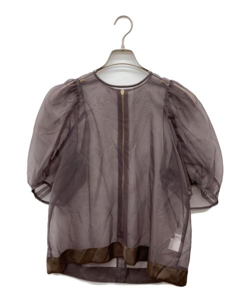 Bluelea（ブルレア）BLUELEA (ブルレア) オーガンジーブラウス/シアーブラウス ブラウン サイズ:FREEの古着・服飾アイテム