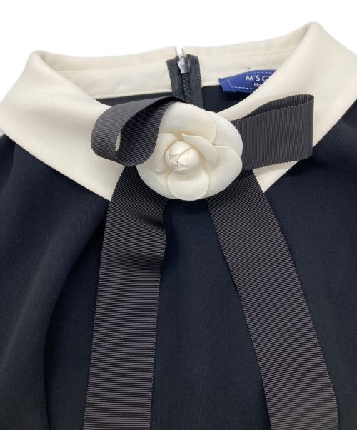 M'S GRACY（エムズグレイシー）M'S GRACY (エムズグレイシー) 白襟ロングブラウス ブラック サイズ:42の古着・服飾アイテム