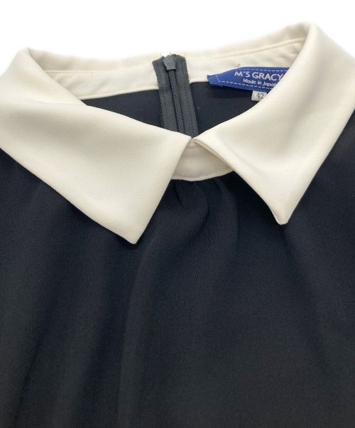 M'S GRACY（エムズグレイシー）M'S GRACY (エムズグレイシー) 白襟ロングブラウス ブラック サイズ:42の古着・服飾アイテム