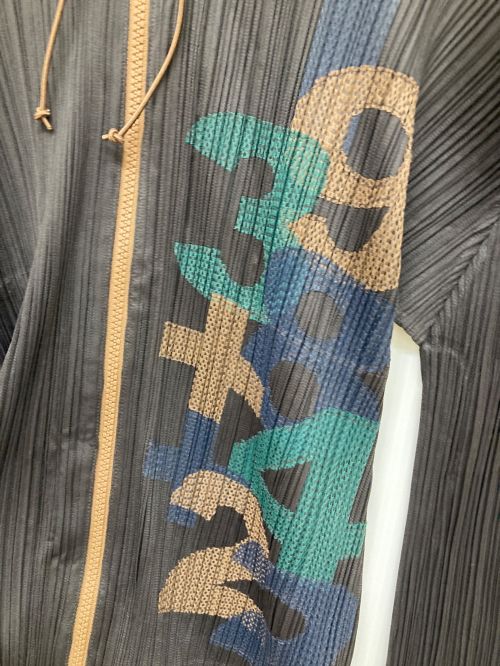 PLEATS PLEASE（プリーツプリーズ）PLEATS PLEASE (プリーツプリーズ) ナンバリングプリーツパーカー ブラウン サイズ:3の古着・服飾アイテム