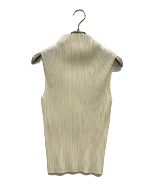 PLEATS PLEASE（プリーツプリーズ）PLEATS PLEASE (プリーツプリーズ) ノースリーブカットソー/プリーツカットソー/プリーツノースリーブカットソー/pp05-JK006 ベージュ サイズ:3の古着・服飾アイテム
