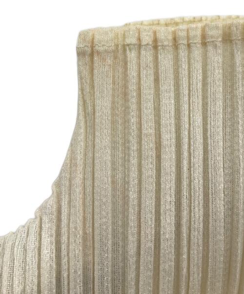 PLEATS PLEASE（プリーツプリーズ）PLEATS PLEASE (プリーツプリーズ) ノースリーブカットソー/プリーツカットソー/プリーツノースリーブカットソー/pp05-JK006 ベージュ サイズ:3の古着・服飾アイテム