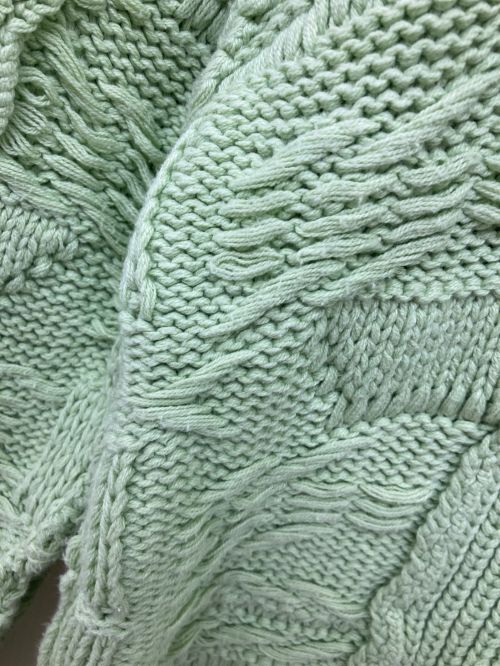 PERVERZE（パーバーズ）PERVERZE (パーバーズ) ダメージ加工ニットカーディガン グリーン サイズ:Fの古着・服飾アイテム