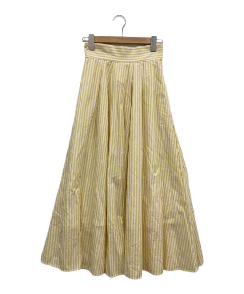 SEVEN TEN by MIHO KAWAHITO（セブン テン バイ ミホ カワヒト）SEVEN TEN by MIHO KAWAHITO (セブン テン バイ ミホ カワヒト) ストライプタックスカート/ロングスカート/ストライプスカート イエロー サイズ:Sの古着・服飾アイテム