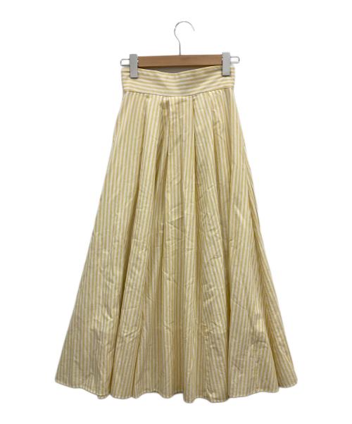 SEVEN TEN by MIHO KAWAHITO（セブン テン バイ ミホ カワヒト）SEVEN TEN by MIHO KAWAHITO (セブン テン バイ ミホ カワヒト) ストライプタックスカート/ロングスカート/ストライプスカート イエロー サイズ:Sの古着・服飾アイテム