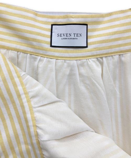 SEVEN TEN by MIHO KAWAHITO（セブン テン バイ ミホ カワヒト）SEVEN TEN by MIHO KAWAHITO (セブン テン バイ ミホ カワヒト) ストライプタックスカート/ロングスカート/ストライプスカート イエロー サイズ:Sの古着・服飾アイテム