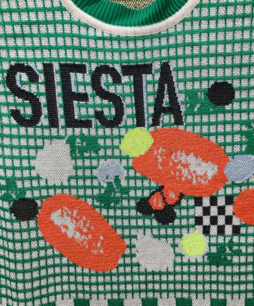 Henrik Vibskov（ヘンリック ヴィブスコフ）Henrik Vibskov (ヘンリック ヴィブスコフ) ニットベスト/SIESTA/SS23key-F704 グリーン サイズ:Ⅿの古着・服飾アイテム