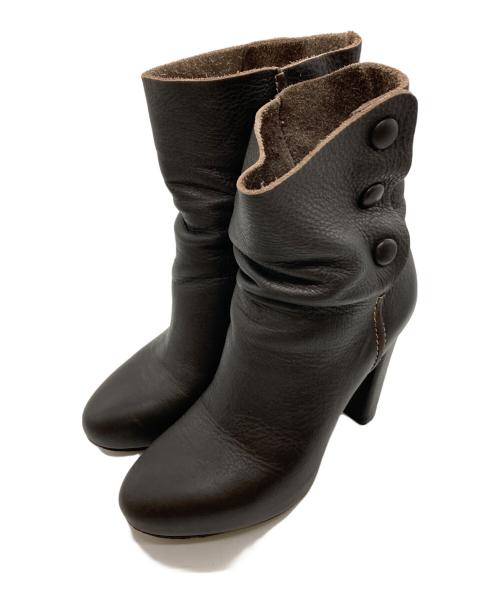 BALENCIAGA（バレンシアガ）BALENCIAGA (バレンシアガ) レザーショートブーツ チャコールグレー サイズ:36の古着・服飾アイテム