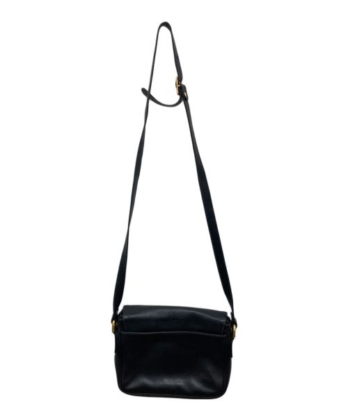 courreges（クレージュ）courreges (クレージュ) ロゴ型押しショルダーバッグ ブラックの古着・服飾アイテム