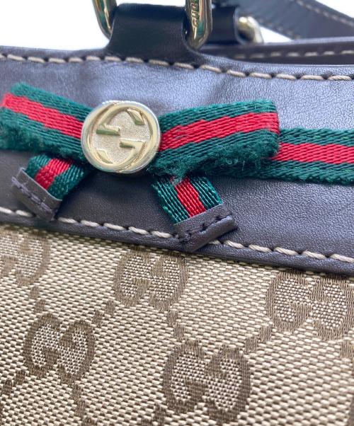 GUCCI（グッチ）GUCCI (グッチ) GGキャンバスリボントートバッグの古着・服飾アイテム