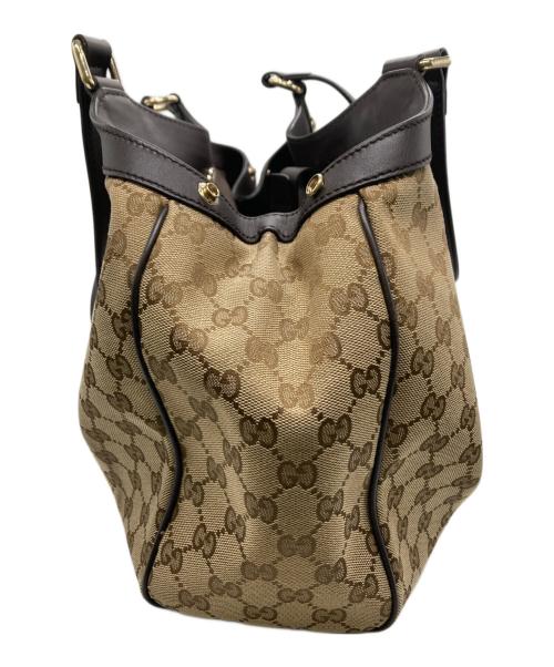 GUCCI（グッチ）GUCCI (グッチ) GGキャンバス レザーロゴトートバッグの古着・服飾アイテム