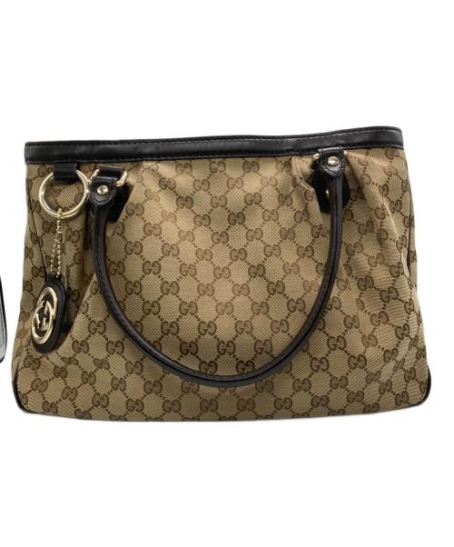 GUCCI（グッチ）GUCCI (グッチ) GGキャンバス レザーコンビトートバッグの古着・服飾アイテム