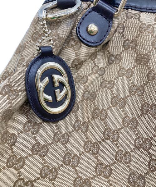 GUCCI（グッチ）GUCCI (グッチ) GGキャンバス レザーコンビトートバッグの古着・服飾アイテム