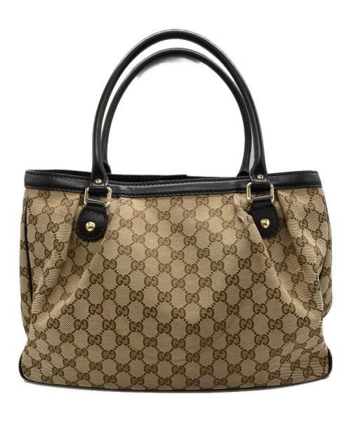 GUCCI（グッチ）GUCCI (グッチ) GGキャンバス レザーコンビトートバッグの古着・服飾アイテム