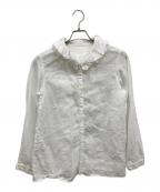 nest Robeネストローブ）の古着「リネンリバーレース ラッフルカラーブラウス/ブラウス/リネンブラウス/01193-1180-1」｜ホワイト