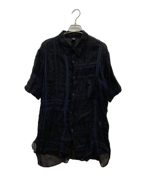 Y's（ワイズ）Y's (ワイズ) 半袖レーヨンシャツ/シアーチェックシャツ/YZ-B05-208 ブラック サイズ:Sの古着・服飾アイテム