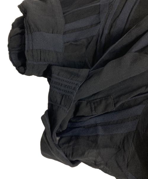 Y's（ワイズ）Y's (ワイズ) 半袖レーヨンシャツ/シアーチェックシャツ/YZ-B05-208 ブラック サイズ:Sの古着・服飾アイテム