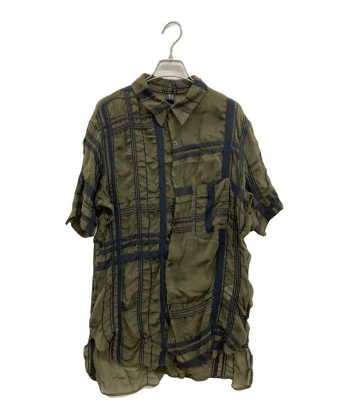 Y's（ワイズ）Y's (ワイズ) レーヨンシアーシャツ/半袖レーヨンシャツ/YZ-B05-208 カーキ サイズ:Sの古着・服飾アイテム