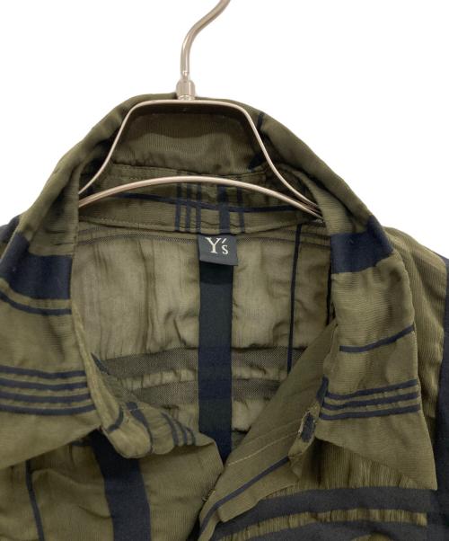 Y's（ワイズ）Y's (ワイズ) レーヨンシアーシャツ/半袖レーヨンシャツ/YZ-B05-208 カーキ サイズ:Sの古着・服飾アイテム