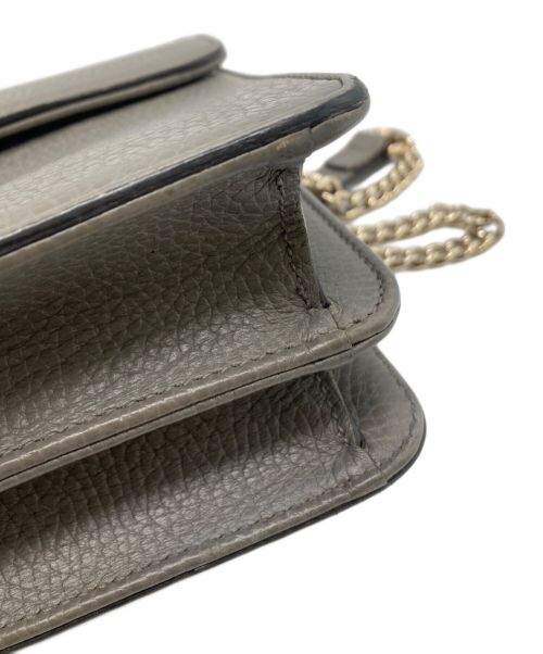 GUCCI（グッチ）GUCCI (グッチ) インターロッキング チェーン ショルダー バッグ グレーの古着・服飾アイテム