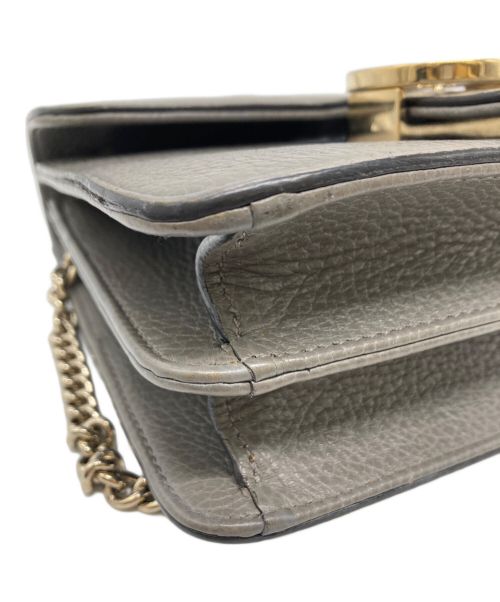 GUCCI（グッチ）GUCCI (グッチ) インターロッキング チェーン ショルダー バッグ グレーの古着・服飾アイテム
