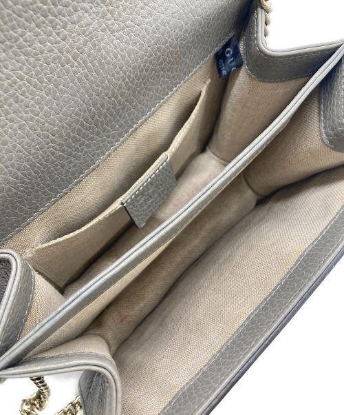 GUCCI（グッチ）GUCCI (グッチ) インターロッキング チェーン ショルダー バッグ グレーの古着・服飾アイテム