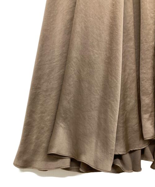 Kanako closet（カナコクローゼット）Kanako closet (カナコクローゼット) ヴィンテージサテンサイドギャザー&フレアワンピース/ワンピース/214-3473 ブラウン サイズ:Mの古着・服飾アイテム