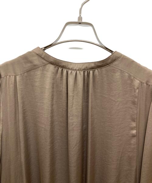 Kanako closet（カナコクローゼット）Kanako closet (カナコクローゼット) ヴィンテージサテンサイドギャザー&フレアワンピース/ワンピース/214-3473 ブラウン サイズ:Mの古着・服飾アイテム