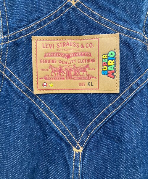LEVI'S PReMIUM（リーバイス プレミアム）LEVI'S PReMIUM (リーバイスプレミアム) SUPER MARIO (スーパーマリオ) SUPER MARIOコラボ/マリオコラボ/デニムオーバーオール/4515029319 インディゴ サイズ:XL 未使用品の古着・服飾アイテム