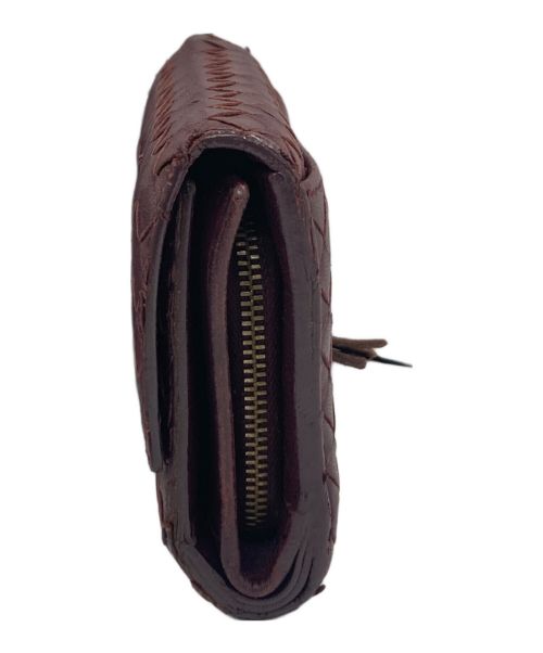 BOTTEGA VENETA（ボッテガベネタ）BOTTEGA VENETA (ボッテガベネタ) イントレチャートコンパクトウォレット パープルの古着・服飾アイテム