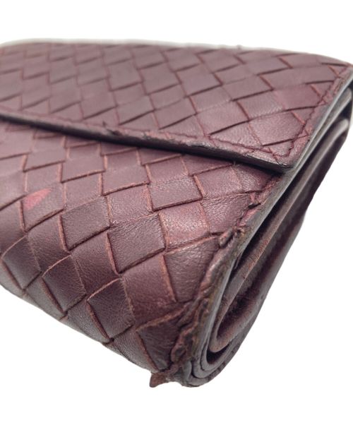 BOTTEGA VENETA（ボッテガベネタ）BOTTEGA VENETA (ボッテガベネタ) イントレチャートコンパクトウォレット パープルの古着・服飾アイテム