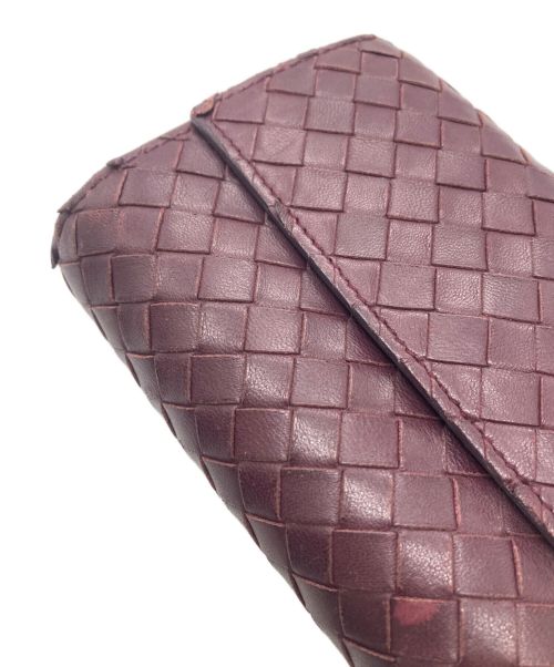 BOTTEGA VENETA（ボッテガベネタ）BOTTEGA VENETA (ボッテガベネタ) イントレチャートコンパクトウォレット パープルの古着・服飾アイテム