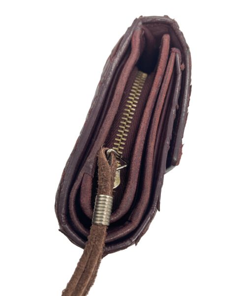 BOTTEGA VENETA（ボッテガベネタ）BOTTEGA VENETA (ボッテガベネタ) イントレチャートコンパクトウォレット パープルの古着・服飾アイテム