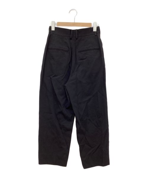 beautiful people（ビューティフルピープル）beautiful people (ビューティフルピープル) ウールロゴドスキンツータックテーパードパンツ ブラック サイズ:36の古着・服飾アイテム