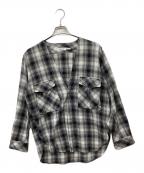nonnativeノンネイティブ）の古着「CARPENTER SHIRT JACKET COTTON OMBRE PLAID」｜ネイビー×ホワイト