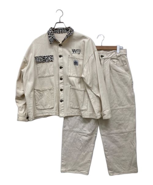 9090（9090）9090 (9090) Animal Coveralls Jacket セットアップ ホワイト サイズ:Lの古着・服飾アイテム