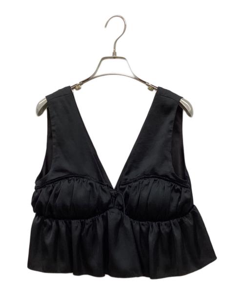 Sea Room lynn（シールームリン）Sea Room lynn (シールームリン) パッドinサテンFRILLビスチェ ブラック サイズ:F 未使用品の古着・服飾アイテム