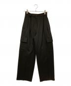 Sea Room lynnシールームリン）の古着「アルガンオイルカーゴスラックス」｜ブラック
