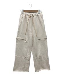 Sea Room lynn（シールームリン）の古着「ハイウエスト Zipカットスウェットパンツ」｜アイボリー