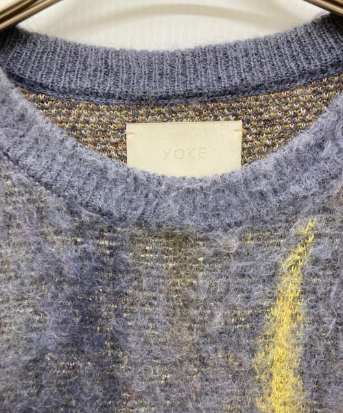 YOKE（ヨーク）YOKE (ヨーク) STILL JACQUARD CREWNECK ネイビー×イエロー サイズ:2の古着・服飾アイテム